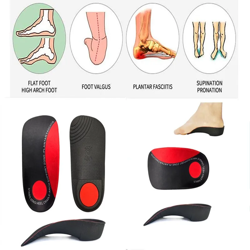 Orthotic Shoes Accessories Insoles hard Arch Support 3.5cm Half Shoe Insoles For Shoes Sole Fixed heel Orthopedic Pad