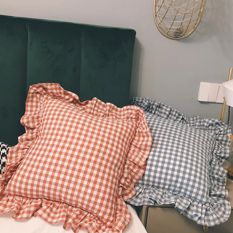 Ins Cotton Pillow With Core Solid Color Cushion Sofa Pillow Core Removable And Washable Bedside Simple Pillow Back Home Decor