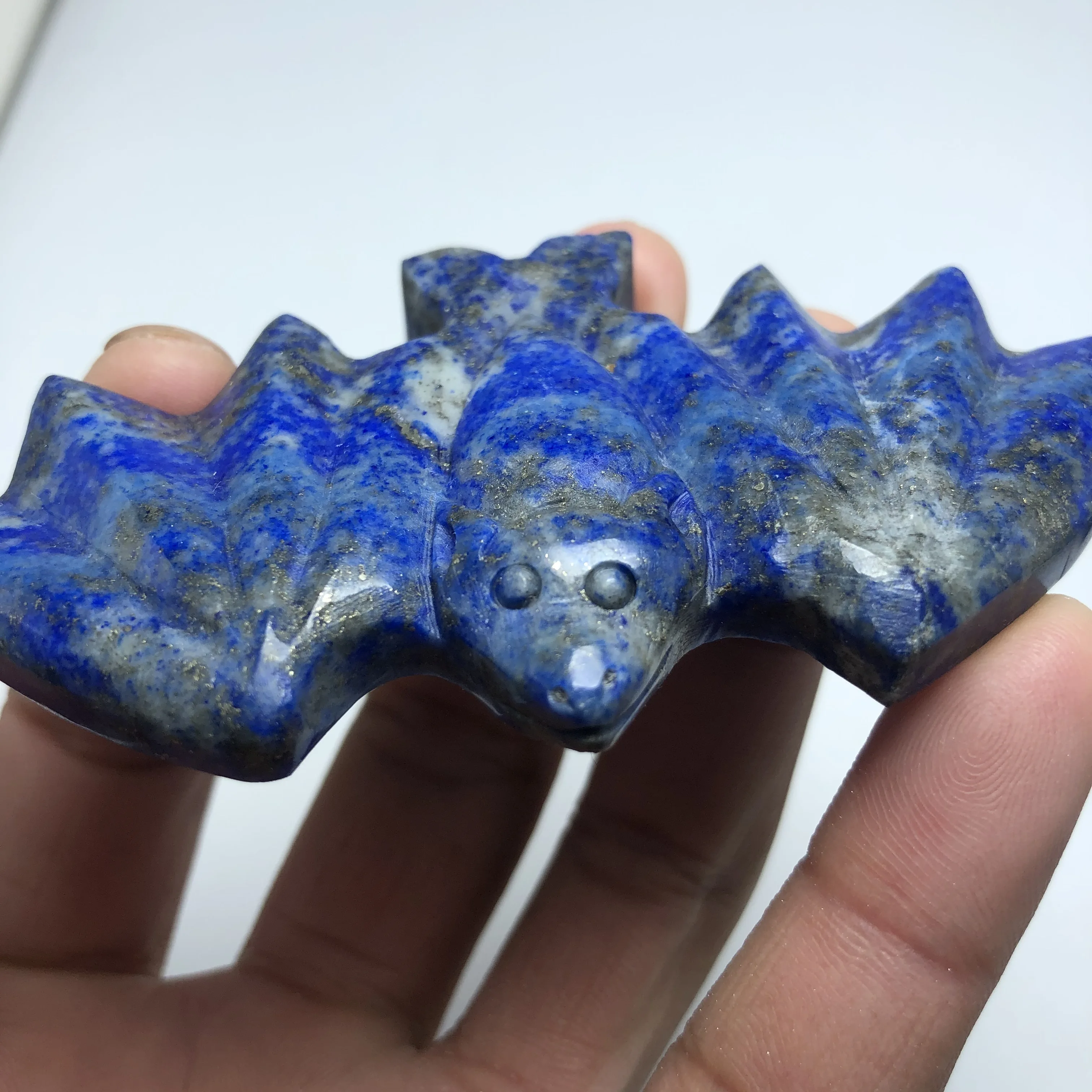 1PCS For Decoration Crystal Craft Natural Lapis Lazuli Crystal Carving Bat