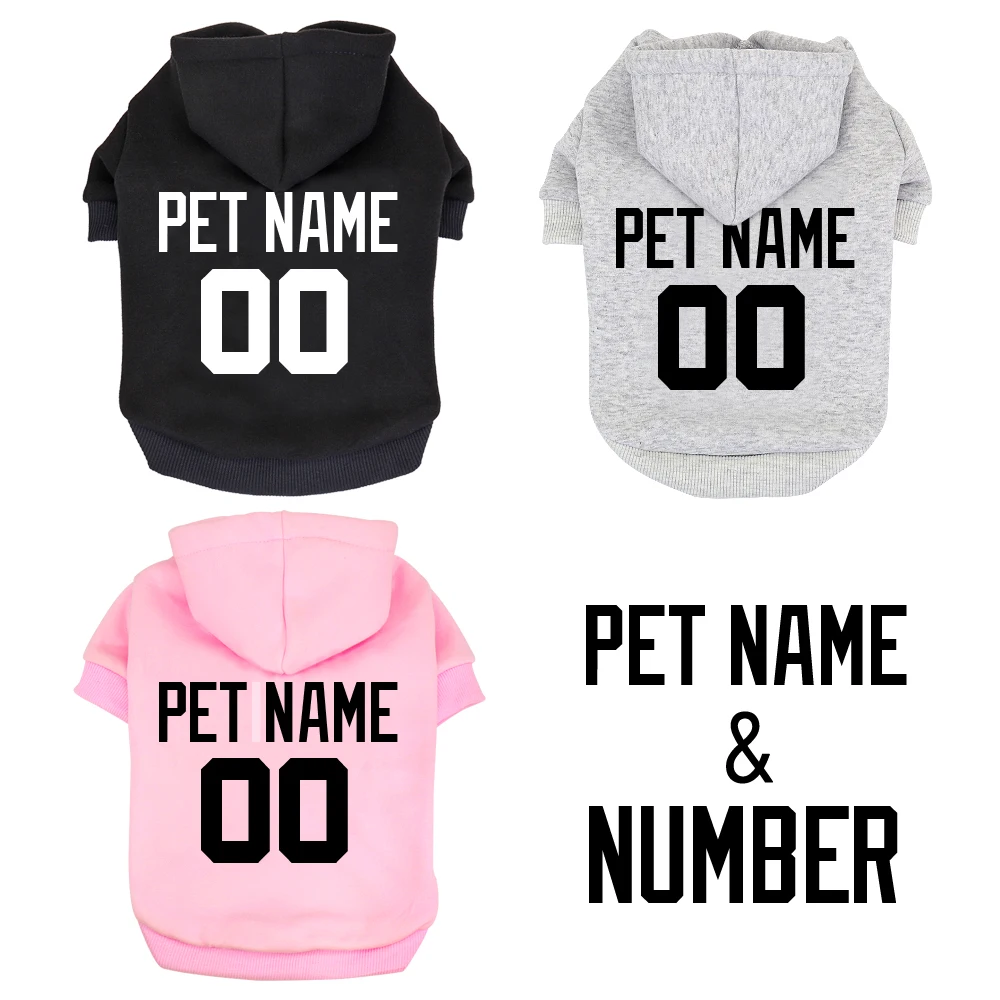 Hoodies personalizados do cão, roupa do animal de estimação, buldogue francês, chihuahua, nome personalizado, não. Hoodies, pequeno, médio, grande,