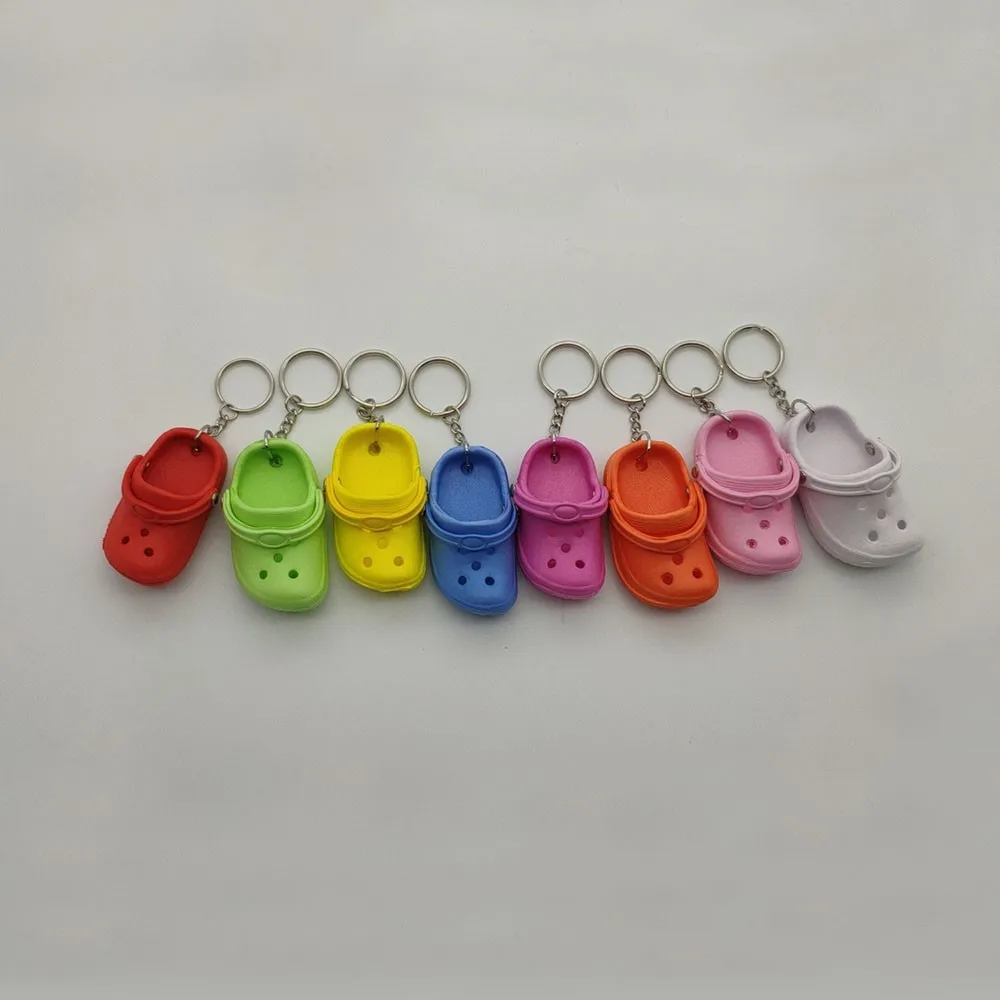1PC Cute 3D Mini EVA Beach Hole Little Shoe Keychain Gift Bag Accessories Decoration Keyring Floating slipper Key Chain