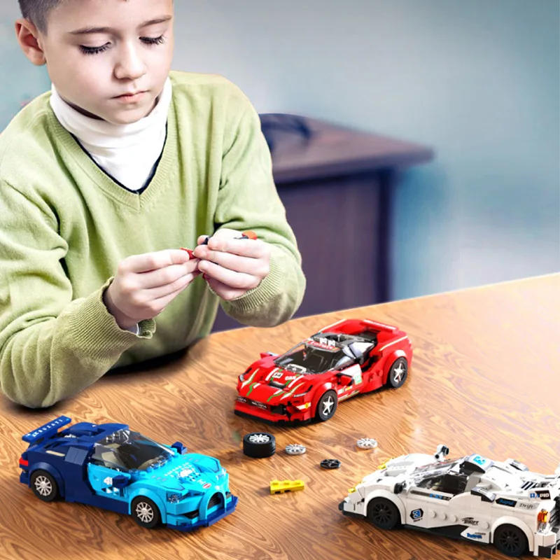 City Speed Champions Racing Car Model Building Blocks Technical Super Racers Sport Vehicle Figure Moc Bricks Toys Boys Kids Gift