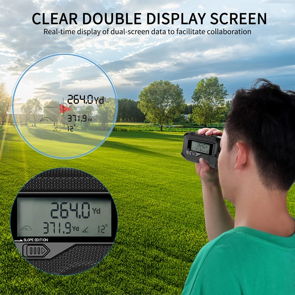 Imagem -02 - Mileseey-dual Display Golf Rangefinder com Estojo Protetor Mini Telescópio Medidor de Medida para Esporte Caça Pf3s Pf260
