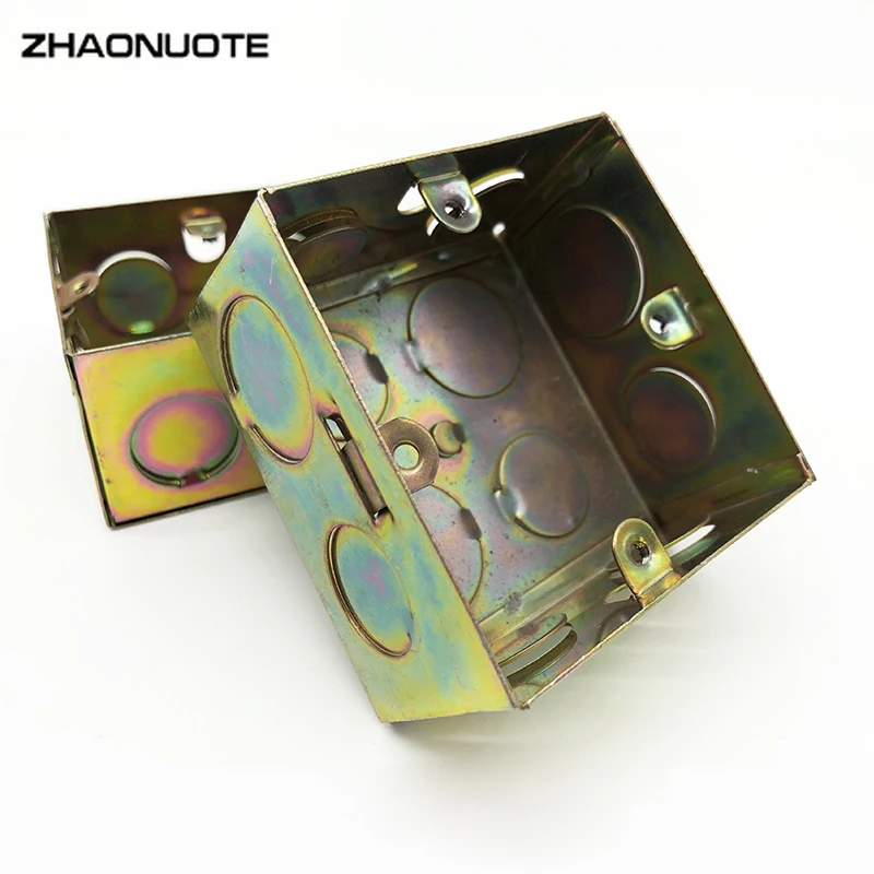 Type 86 Concealed Bottom Box 75*75*40mm Metal Iron Wire Junction Box Project Case