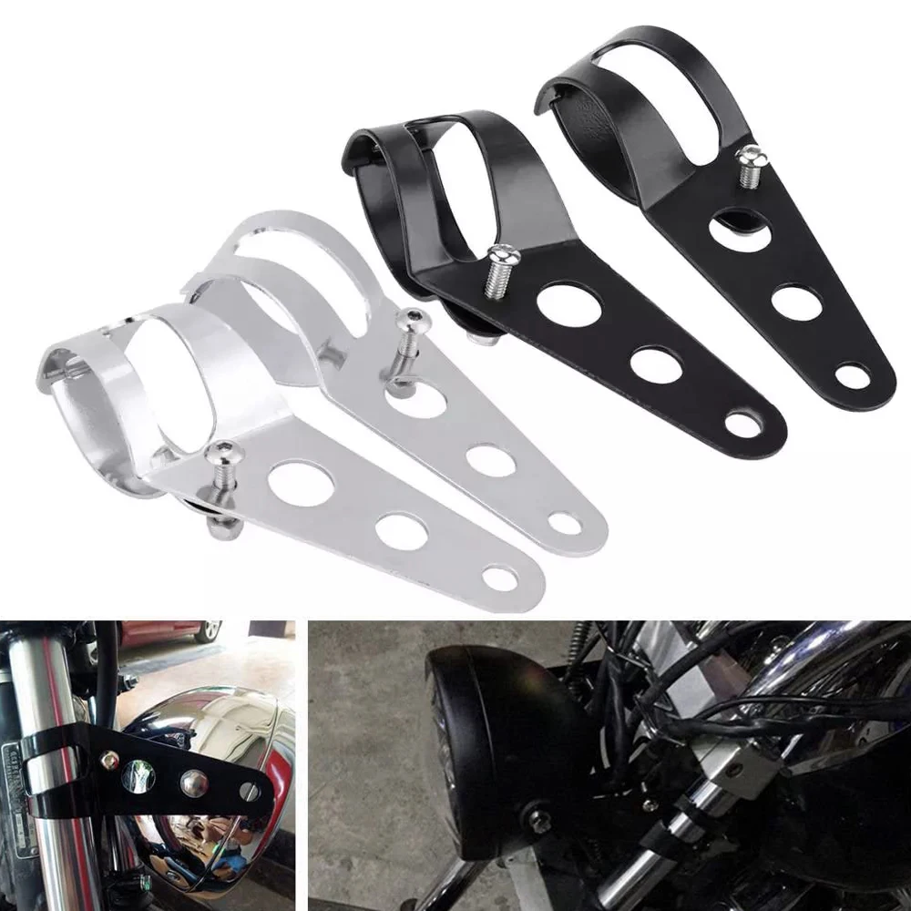 Motorcycle Universal Headlight Mount Bracket Fork Ear Chopper Headlamp Holder Clamp Adjustable 27-36mm 35-43mm 38-48mm