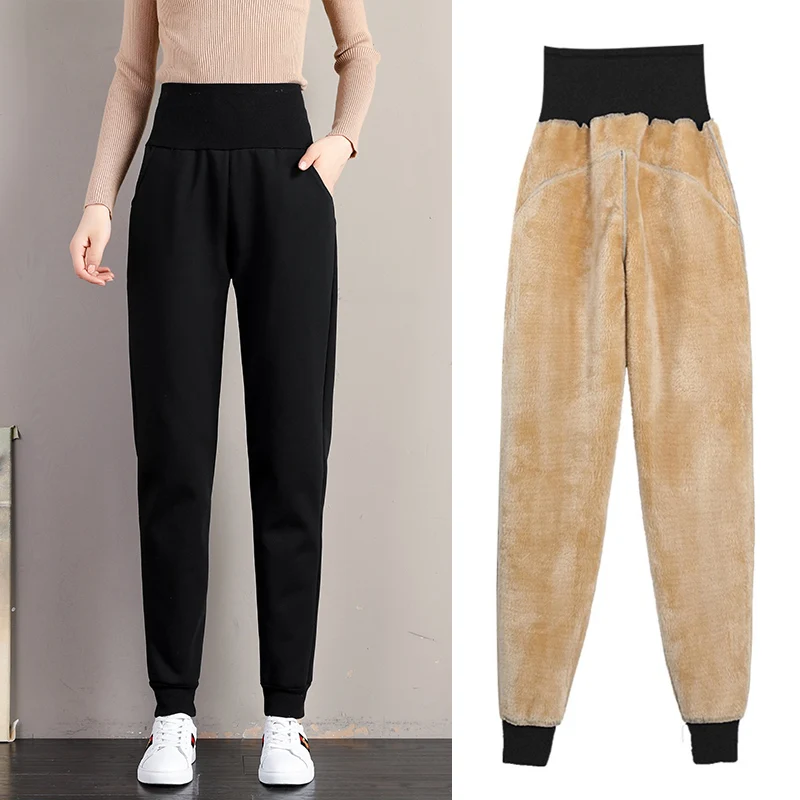 Harem Hosen Frauen Koreanischen Stil Casual Lose Jogginghose Dicke Warme Winter Samt Weibliche Hose Hohe Taille Kaschmir Jogger