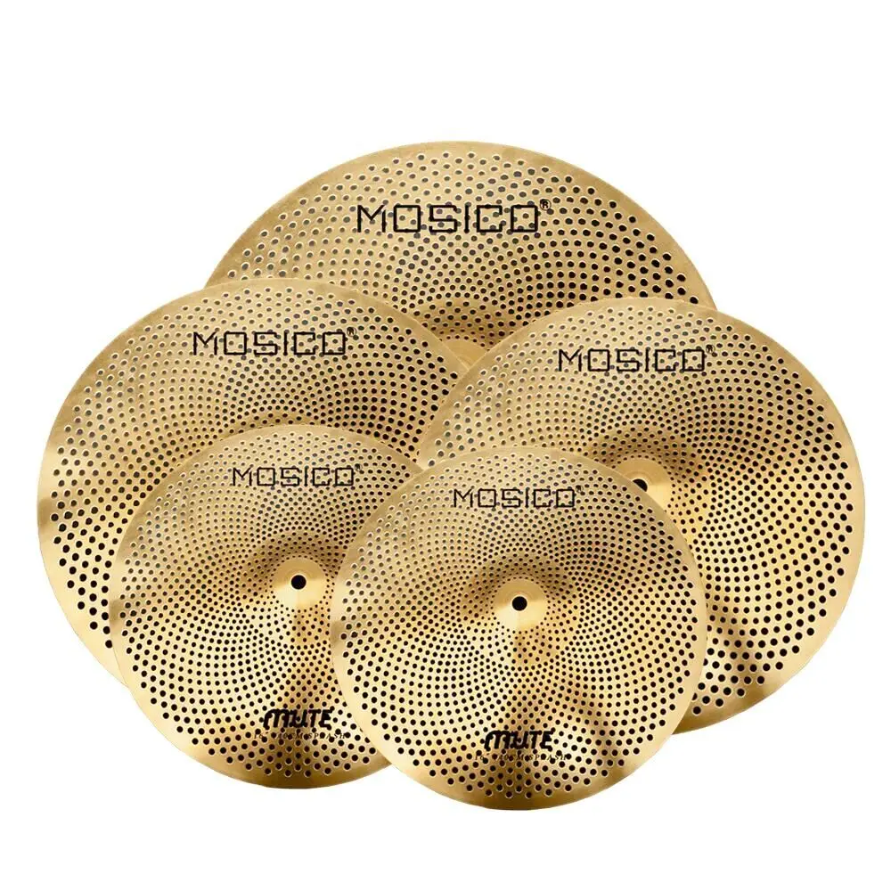 

mosico gold mute cymbal 1 sets 5pics (14''hihat +16''crash+18''crash+20''ride)