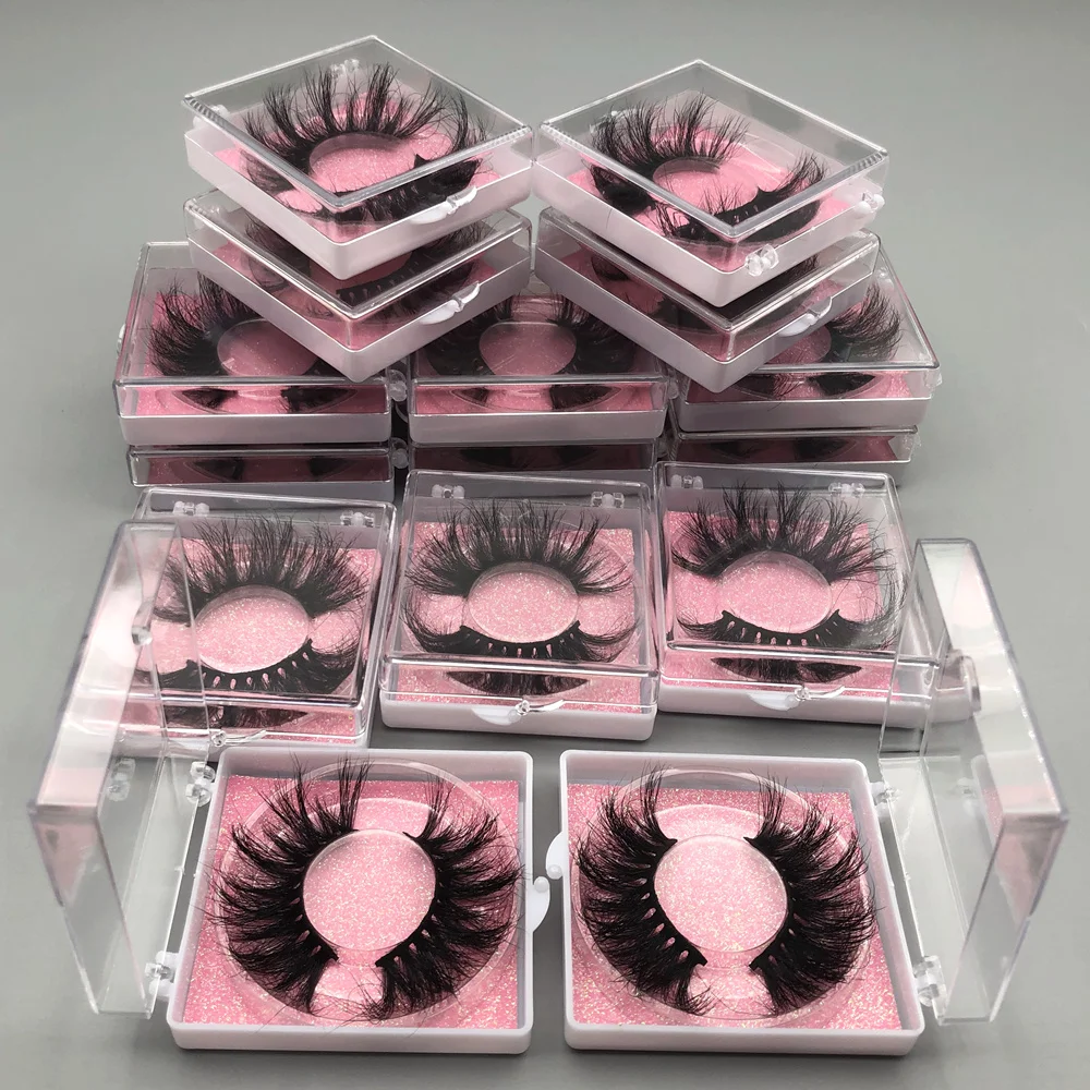 Mikiwi Free custom Logo 25mm lashes 10/20/30/50/100 Wholesale Glitter Paper Square case packaging Label Makeup Box Mink Lashes