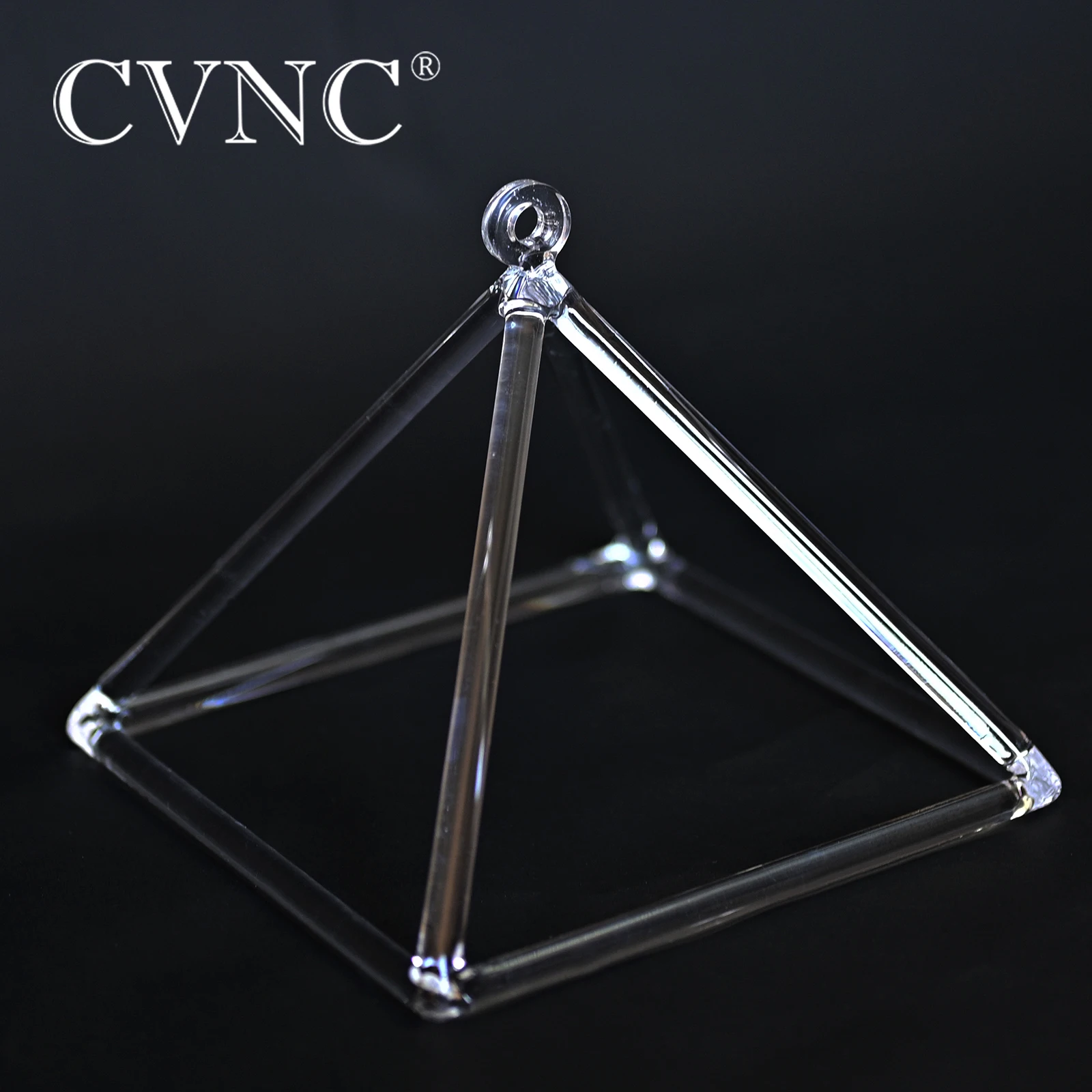 CVNC 12 Inch Chakra Clear Quartz Crystal Singing Pyramid for Sound Healing and Meditation Increase Energy with Free Bag