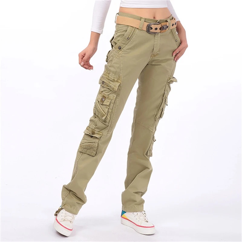 Magas légnyomású levegő minőségű womens carga nadrágot Lezser Hárem Harcászati hadi Nadrág multi pockets joggers streetwear nadrágot sweatpants