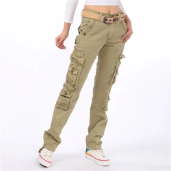 High Quality Womens Cargo Pants Casual Harem Tactical Military Trousers Multi Pockets Joggers Streetwear Pants sweatpants