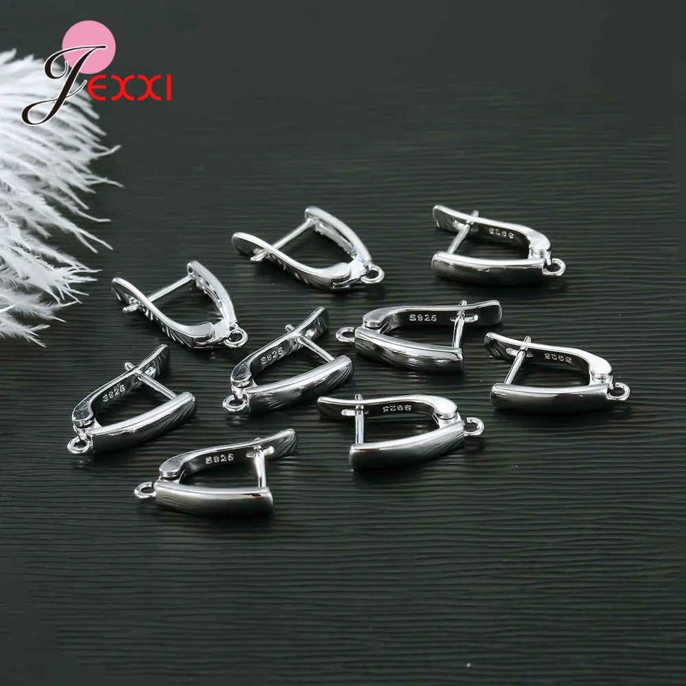 DIY швензы Fine Jewelry Material Supplies Handmade Earwire 925 Sterling Silver Hook Accessories for Women Earrings Making