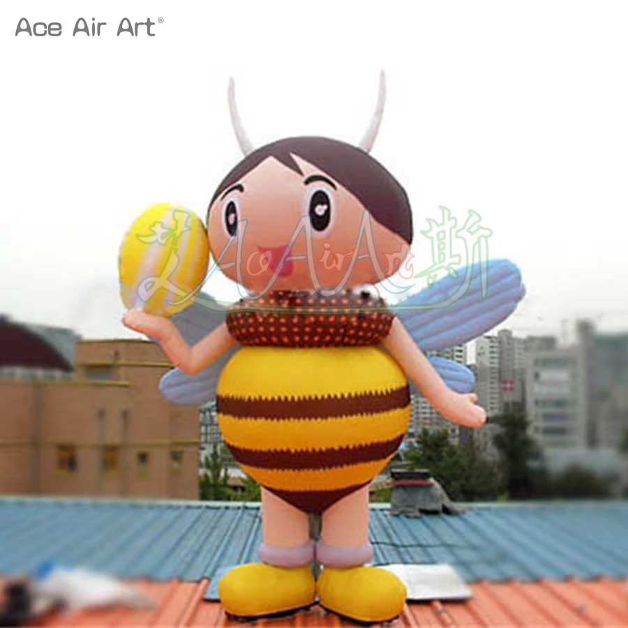 

Custom 3 Meters Height Yellow Inflatable Bee Inflatable Animal Replica For Outdoor Advertising Exhibition/Event Promotion