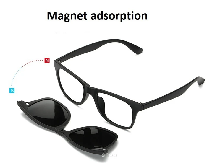 5 1 Anzug Multifunktion sclip verschreibung pflicht ige Sonnenbrille mit Myopie Männer Magnet kurzsichtige Brille Frauen 0 -0.5 -0.75 bis -6.0 – Detail 4