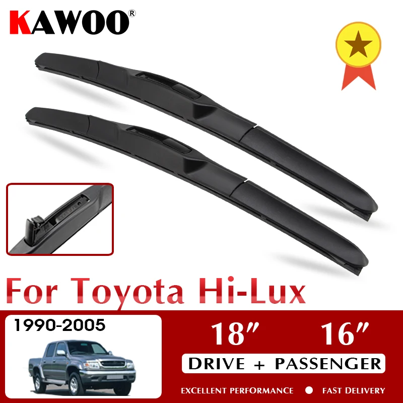 

KAWOO Wiper Front Car Wiper Blades For Toyota Hi-Lux 1990-2005 Windshield Windscreen Front Window Accessories 18"+16" LHD RHD