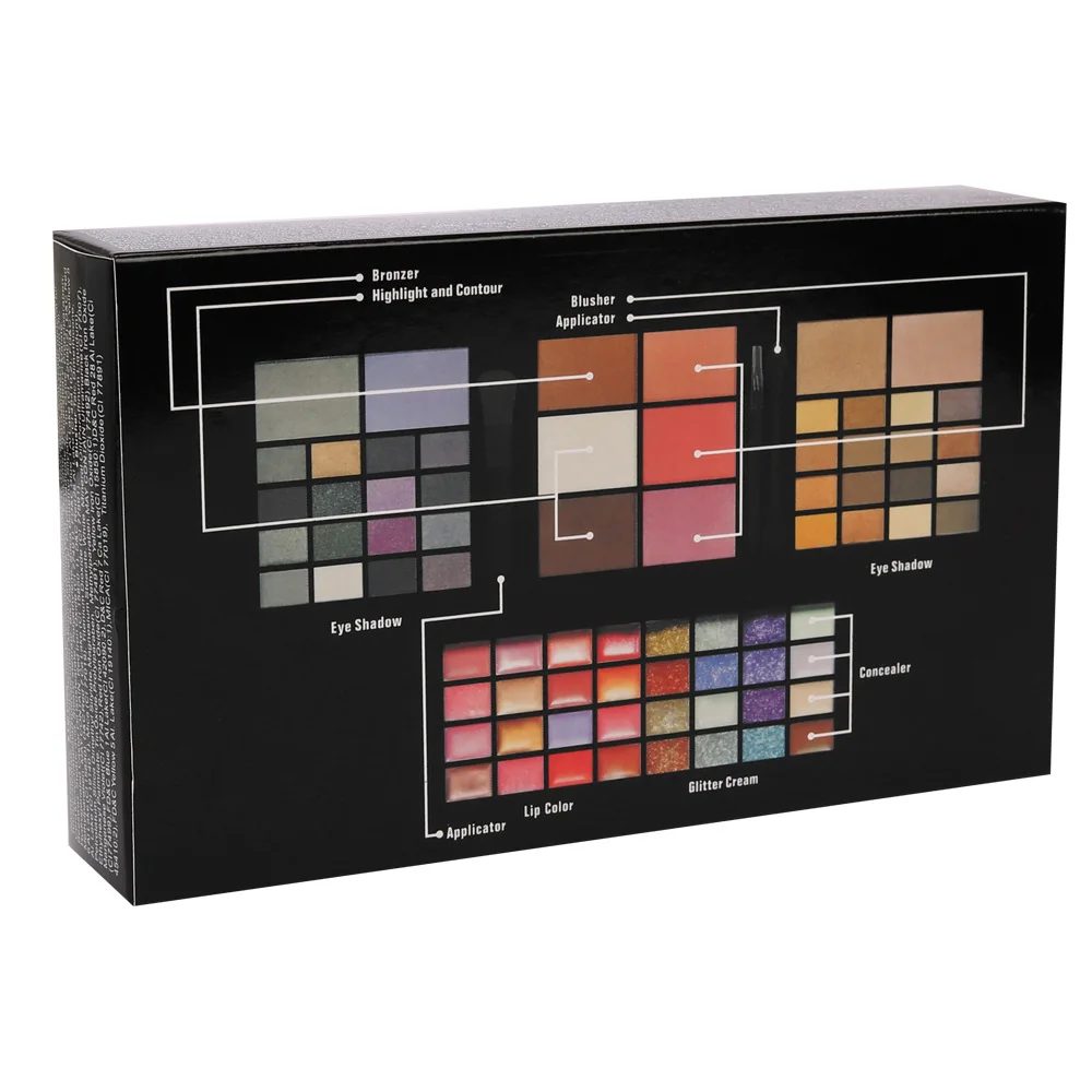 74 Color Eyeshadow Makeup Set Box With Mirror Waterproof Eyeshadow Palette Professional Lip Gloss Kits Blush Foundation Makeup