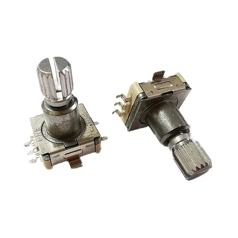 5pcs EC11 Rotary Encoder Switch With Push Button Switch 30 Position 5pin SMD Type Handle Length 15mm Plum Shaft