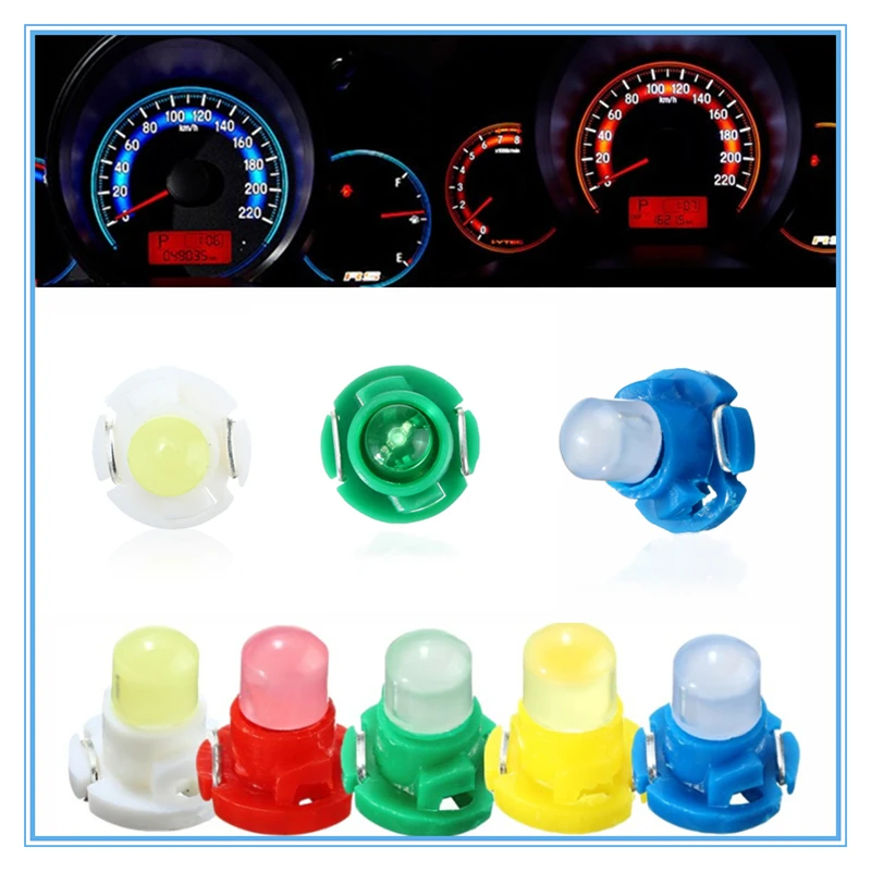 10 pçs dc 12v t4 led neo cunha painel de instrumentos cluster luzes painel do carro medidor painel lâmpadas branco azul vermelho verde amarelo