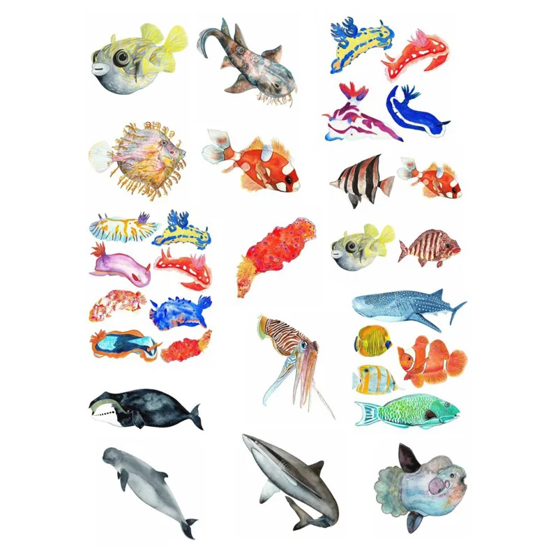 2 pcs/lot Sea Marine Animal Deco Scrapbook Book Journal Stationery Stickers Planner Diary School Office Craft Supplies