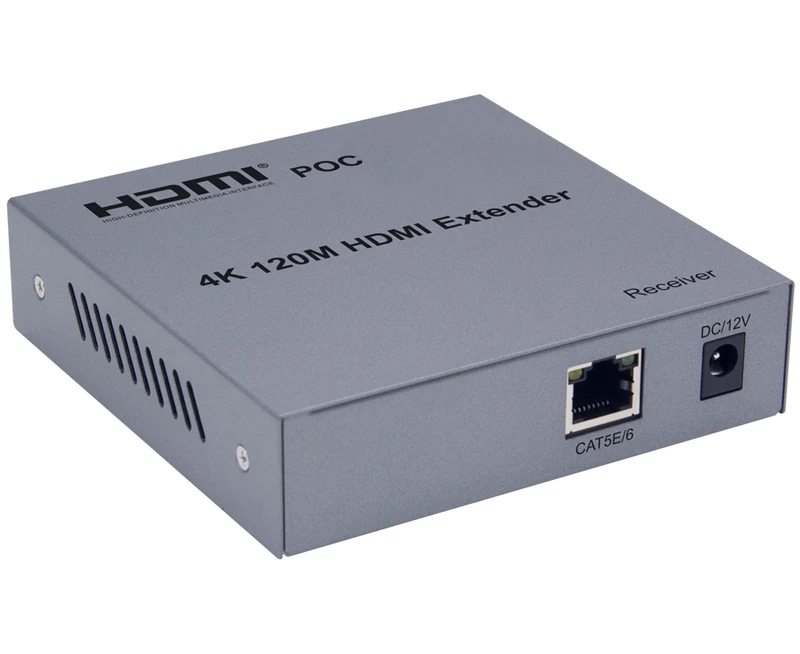 POC 4K HDMI Extender 120M Über RJ45 Ethernet Cat5e Cat6 Katze 6 6a Netzwerk Kabel Verlängerung TX RX sender Empfänger TV Loop-out