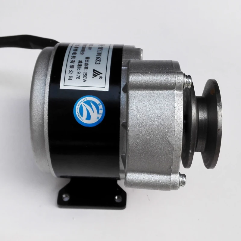 Amusement park moving brushed reducer motor pulley 24V250W belt motor