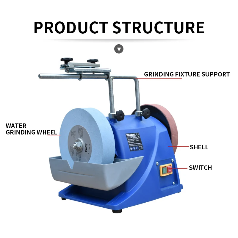 Water-cooled Multipurpose Knife Sharpener Grinder Fixed-speed Water-cooled /Low-Speed Grinder Knife Grinding Polishing Machine