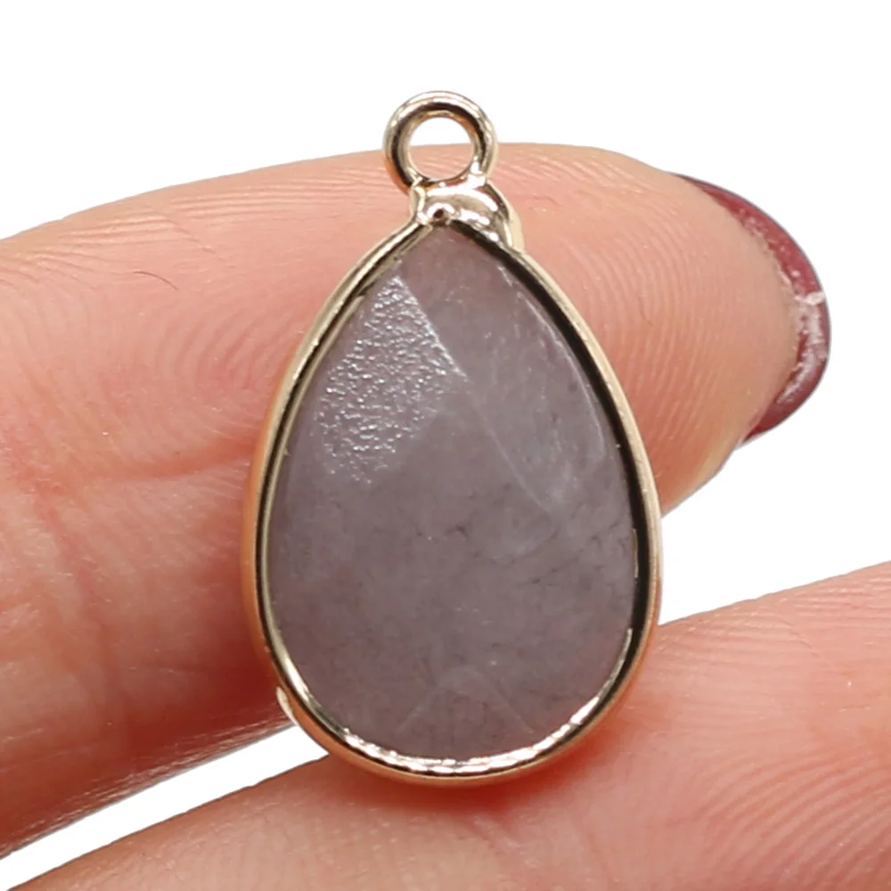 Charms Rare 100% Natural Stone Rose Quartz Pendant Faceted Drop Shape for Jewelry Making DIY Necklace Accessories 11x20mm