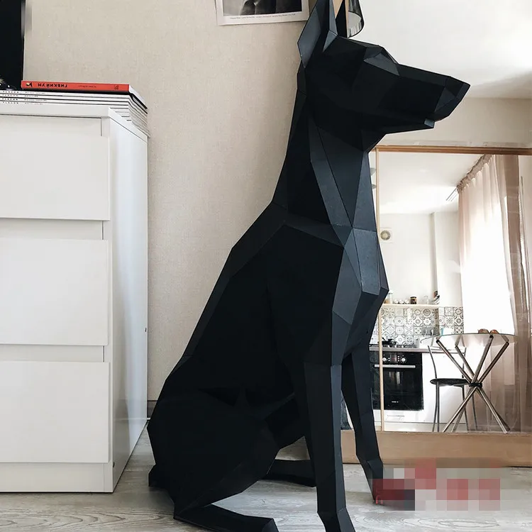 3D Paper Model Doberman Pinscher dogs papercraft animal toy home decor wall decoration Puzzles Eductional DIY toys gift for kids