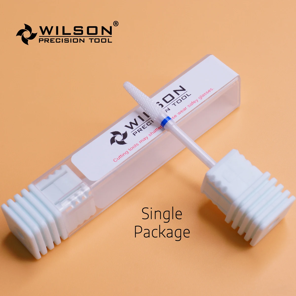 WilsonDental Burs Conical Shape - 4.0mm - Cross Cut - White Solid Zirconia Ceramic Dental Lab Burs