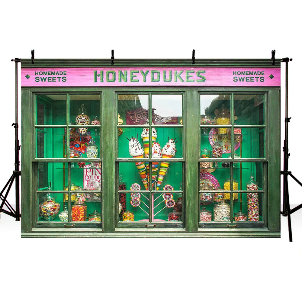 Avezano фон для фотосъемки зеленые деревянные окна сладкий магазин Honeydukes детский душ портретный фон фотостудия фотофон