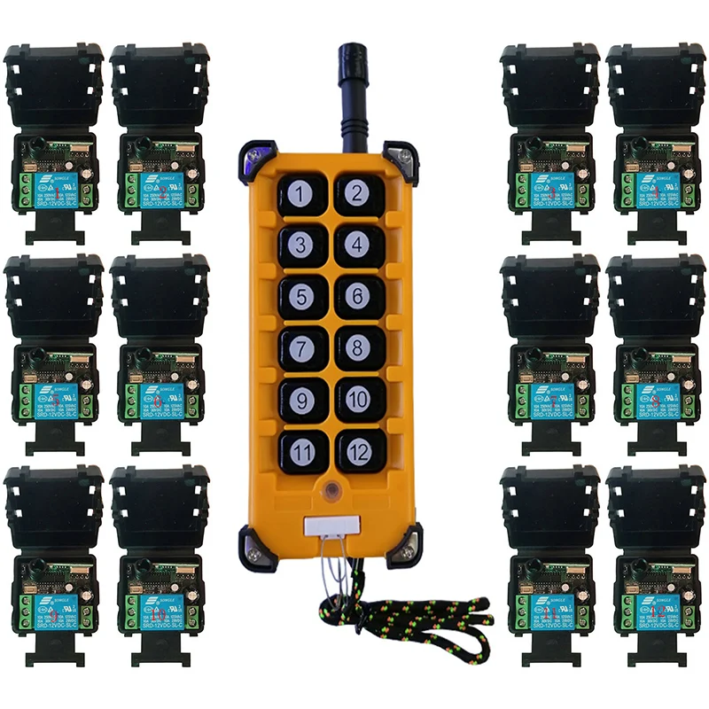 3000m DC12V 24V 1CH 1 CH Wireless Remote Control LED Light Switch Relay Output Radio RF Transmitter And 315/433 MHz Receiver