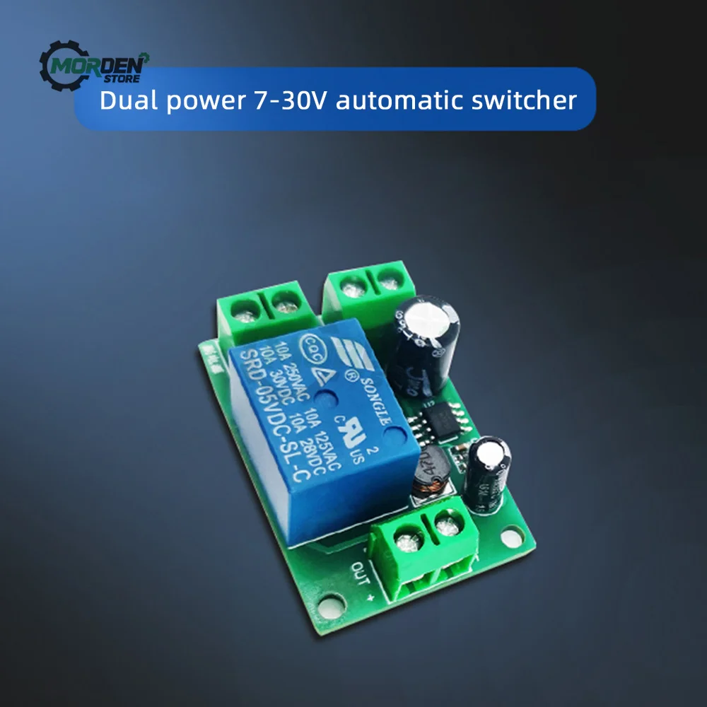 Dual 7-30V  Automatic Switcher Automatic Conversion Module Relay Power Supply for Electrical Appliance Accessories