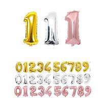 16 32 40 Inch Number Balloons Foil Ballon Rose Gold Digital Globos Wedding happy Birthday Party Decoration Baby Shower Supplies