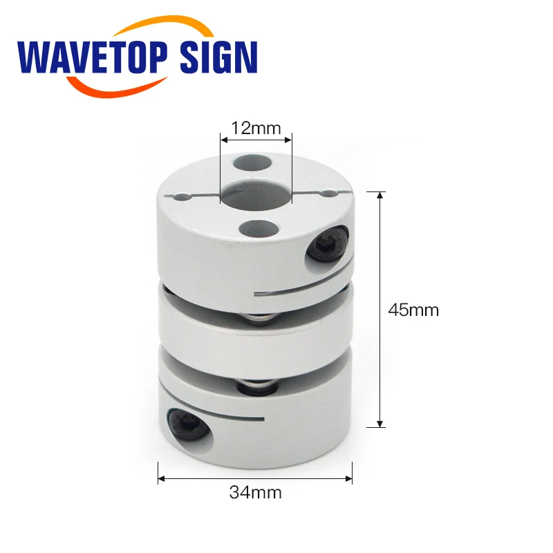 Wavetopsign CO2 Laser Metalen Onderdelen Koppeling 10Mm 12Mm Mechanische Componenten Voor Diy CO2 Lasergravure Snijmachine