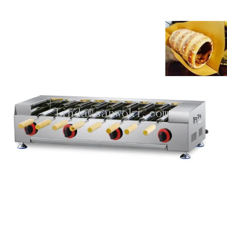 LPG GAS Hungarian Ice Cream Cone Chimney Cake Kurtos Kalacs Grill Roll Oven Maker Machine Chimney Cake Oven chimney roti maker