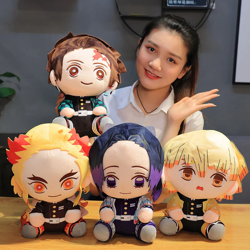 1pc 20/30cm Cartoon Demon Slayer Plush Toys Kawaii Kamado Tanjirou Agatsuma Zenitsu Kamado Nezuko Stuffed Soft Lovely Pillow