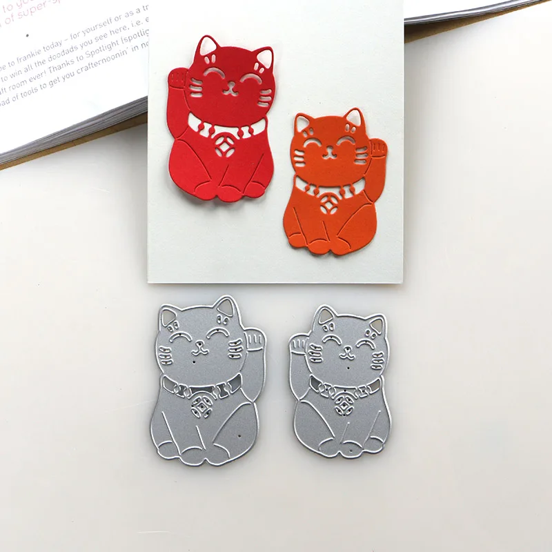 DUOFEN METAL CUTTING DIES 2019 New moneycat luck cat Maneki Neko stencil for DIY papercraft projects Scrapbook Paper Album