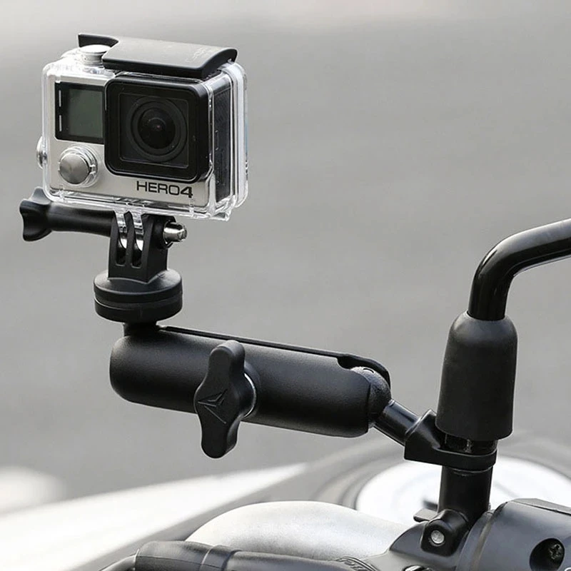 Motorcycle Bike Camera Holder Handlebar Rearview Mirror Mount Sport Bracket 1/4 Metal Stand for GoPro/Sony/CONTOUR/SLR Camera