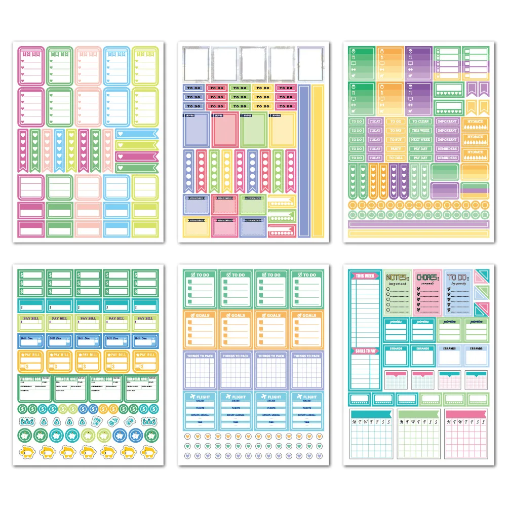 Creativity 650/730pcs Planner Stickers Set Scrapbooking Deco Alphabet Label Weekly Plan Agenda Journal Korean Stationery Sticker