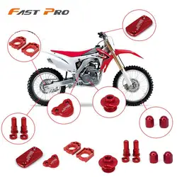 Motorcycle CNC Axle Block Brake Clutch Fluid Reservoir Cover Set For HONDA CR125R CR250R CRF250R CRF450R CRF450X CR CRF 250R