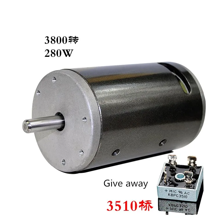 DC 220V 280W low noise double ball bearing motor spindle lathe bead machine high power motor