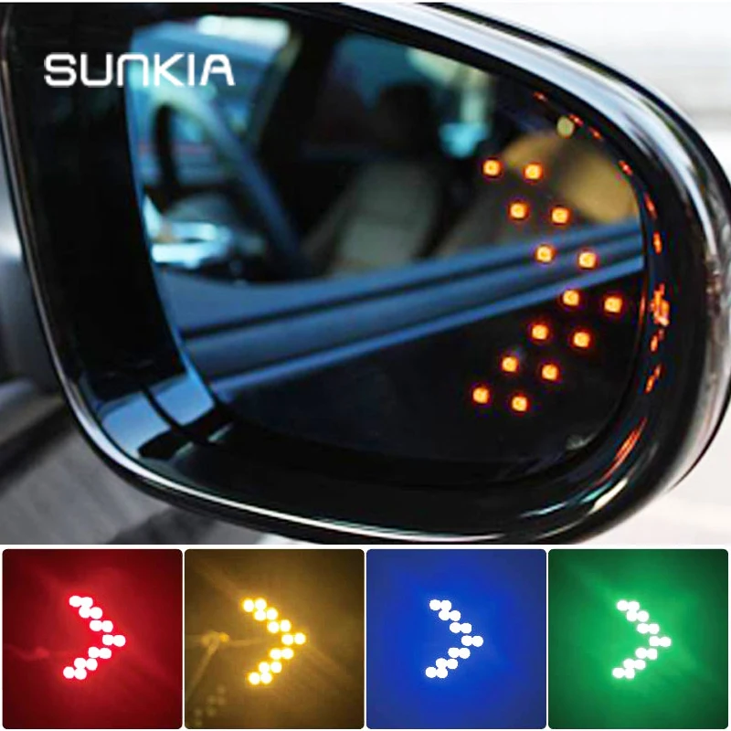 Automatic 14SMD LED Arrow Signal Light Car Rearview Mirror Indicator Turn Signal Light 2Pcs/Lot