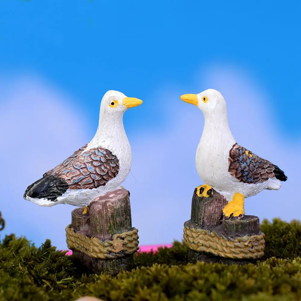 

Stump Mini Craft Home Decor DIY Accessories Fairy Garden Seagull Stand Sea Bird Miniature