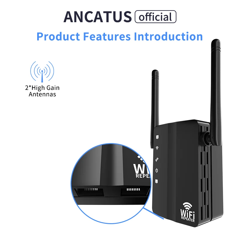 ANCATUS GLWR301W-EU Repeater Không Dây Mở Rộng Sóng WiFi 802.11N 300M Wi-Fi Bộ Khuếch Đại, 2*10/100M Cổng LAN/WAN Thiết Lập Dễ Dàng