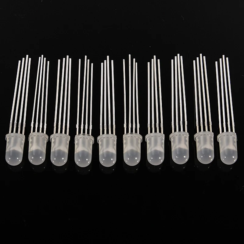 20PCS/lot 5mm Diode Full-color LED RGB Red/Green/Blue Common Cathode/Anode Four Feet Transparent Highlight Color Light
