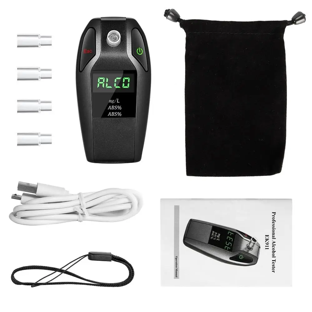 EEK-Brand ,Fuel Cell Sensor Digital Breath Alcohol Tester and Professional Grade Blood Alcohol Content  Made of Zinc Alloy