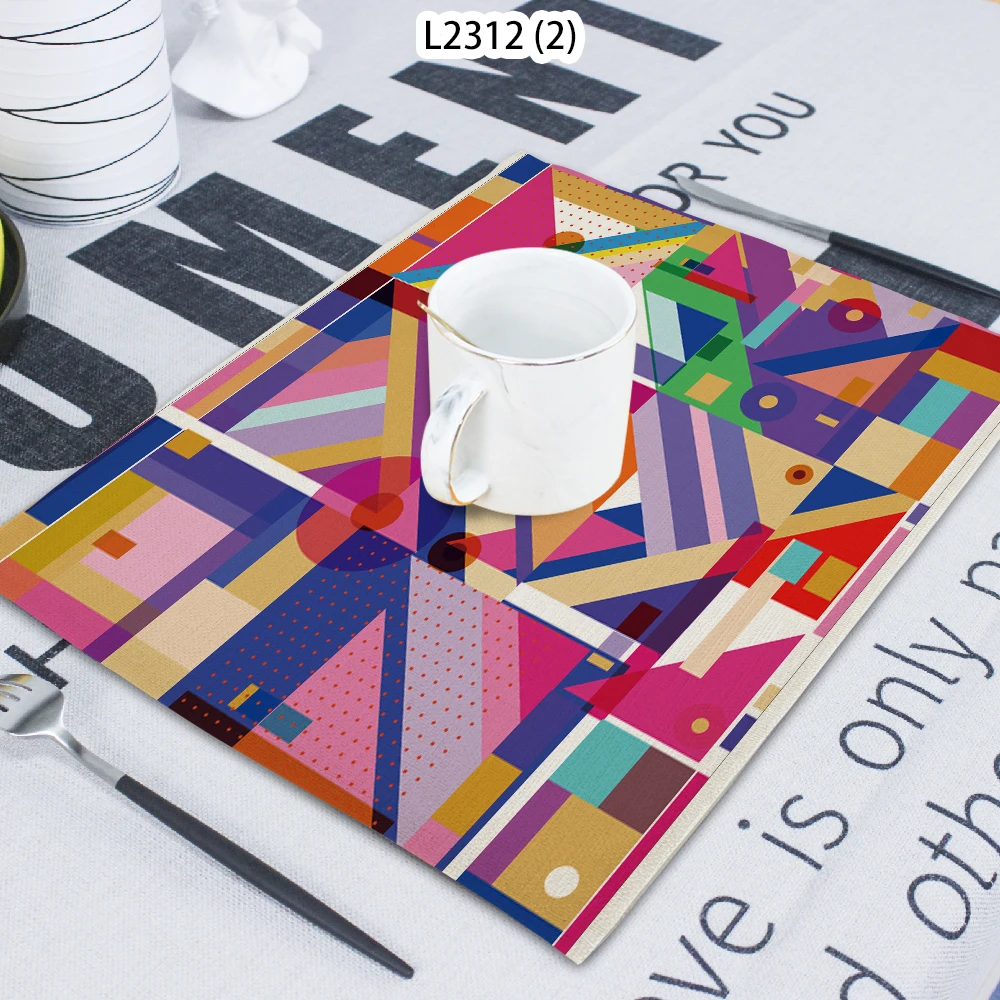 Geometric Lattice Napkin Cloth Household Table Decoration Table Mat Untersetzer Table Towel Tea Towel Coaster 42*32 Servilletas