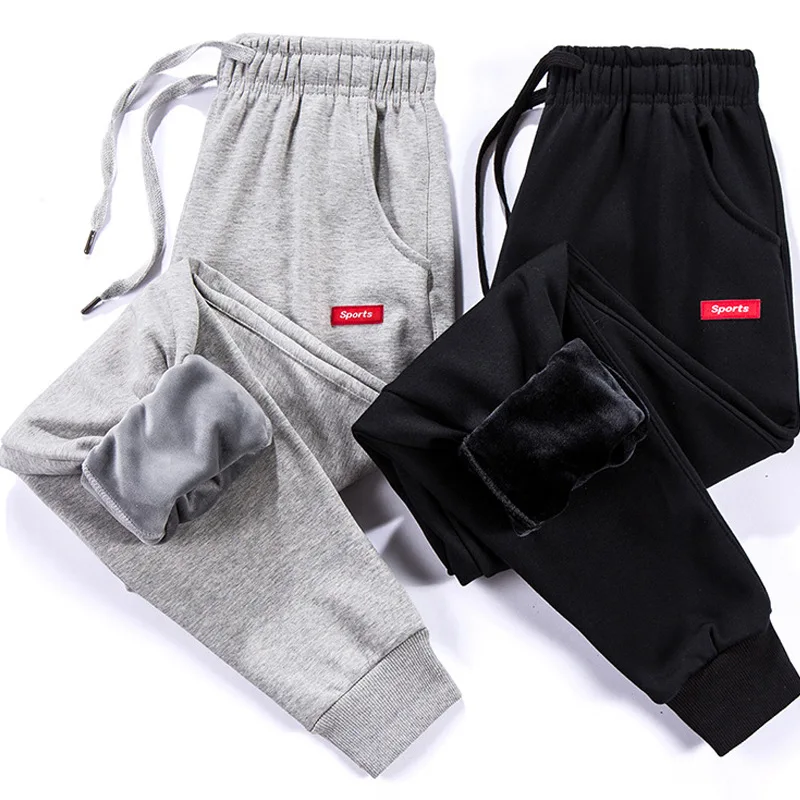 Winter Joggers Sweatpants Men Pants Warm Fleece Men Sporting Trousers Windproof Casual Comfortable Mens Long Pants Male Brand