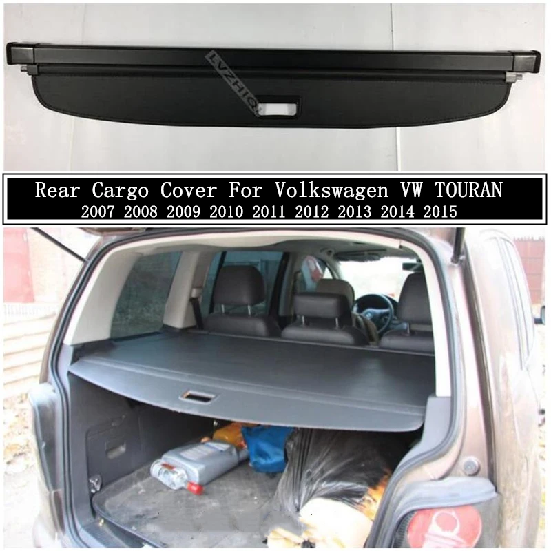 

Rear Cargo Cover For Volkswagen VW TOURAN 2007-2015 Privacy Trunk Screen Security Shield Shade Auto Accessories Black