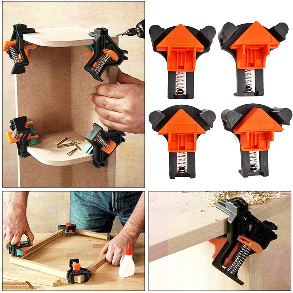 

4PCS Corner Clamp 90 Degree Right Angle Clamp Practical Woodworking Clamps Set Right Angle Fixing Clip